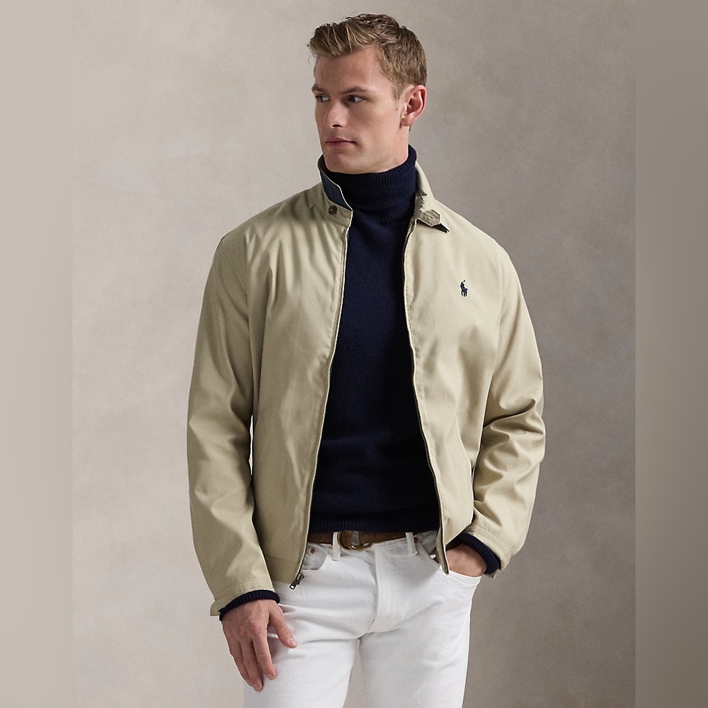 $185 Polo Ralph Lauren Bi-Swing Windbreaker Golf Jacket Khaki Size XL Pony Logo
